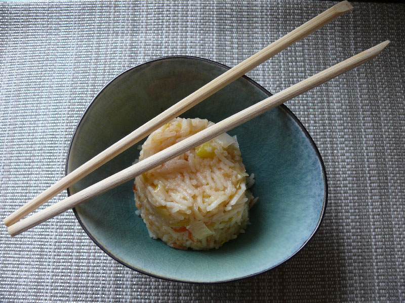 Riz pilaf : poireau et tomate