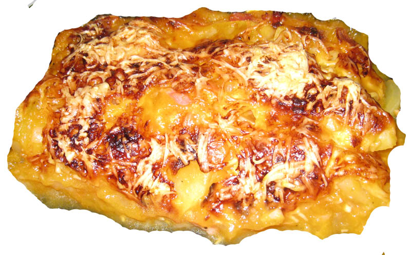 Gratin de potiron aux lardons