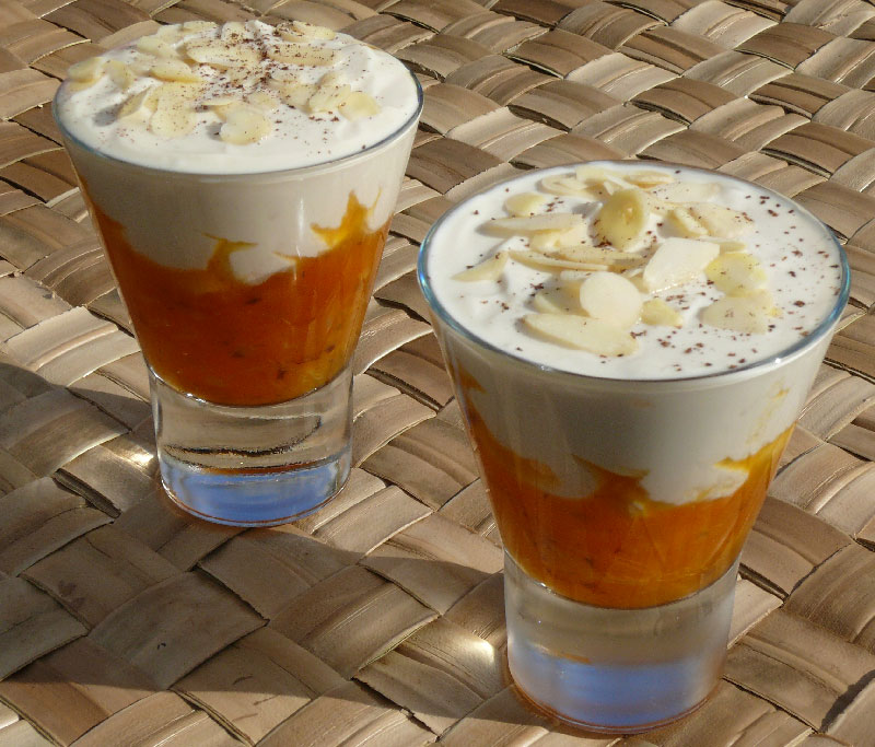 Verrine de kaki au fromage frais