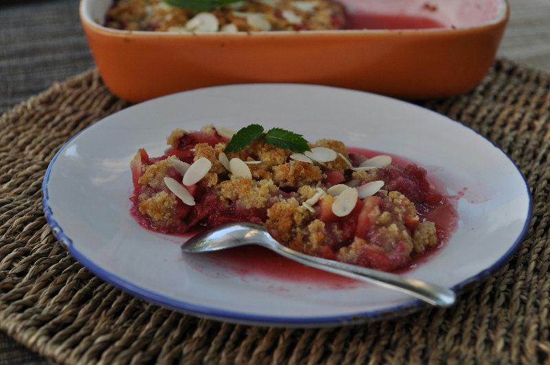 Crumble poire/ pomme / framboise