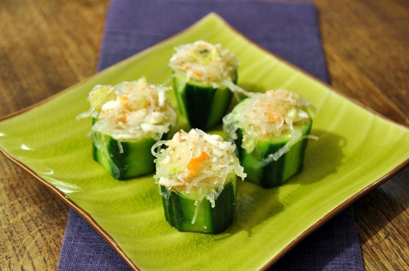 Bouchées de Concombre au crabe façon Thaï