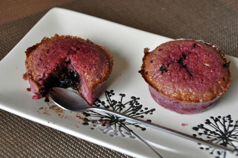 Moelleux aux framboises et coeur chocolat noir