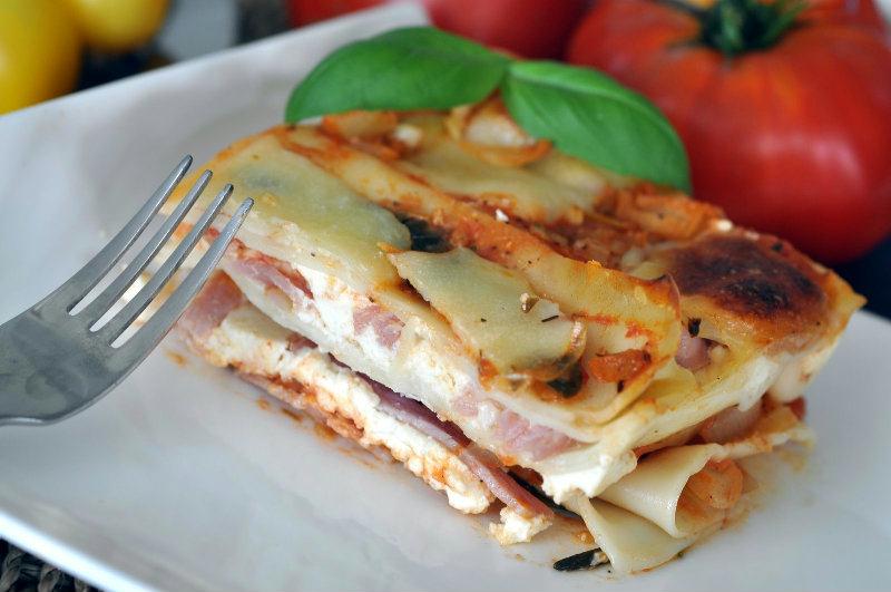 Lasagnes au bacon et à la brousse