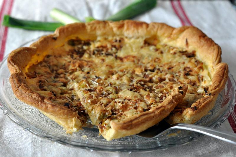 Tarte aux poireaux et au boursin